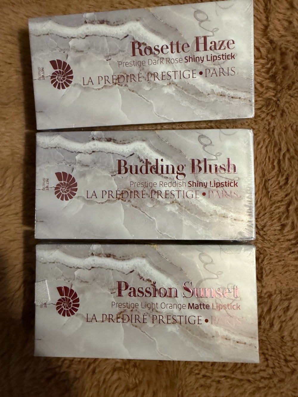 La Predire Prestige Lipstick Trio - Rosette Haze, Budding Blush, Passion Sunset